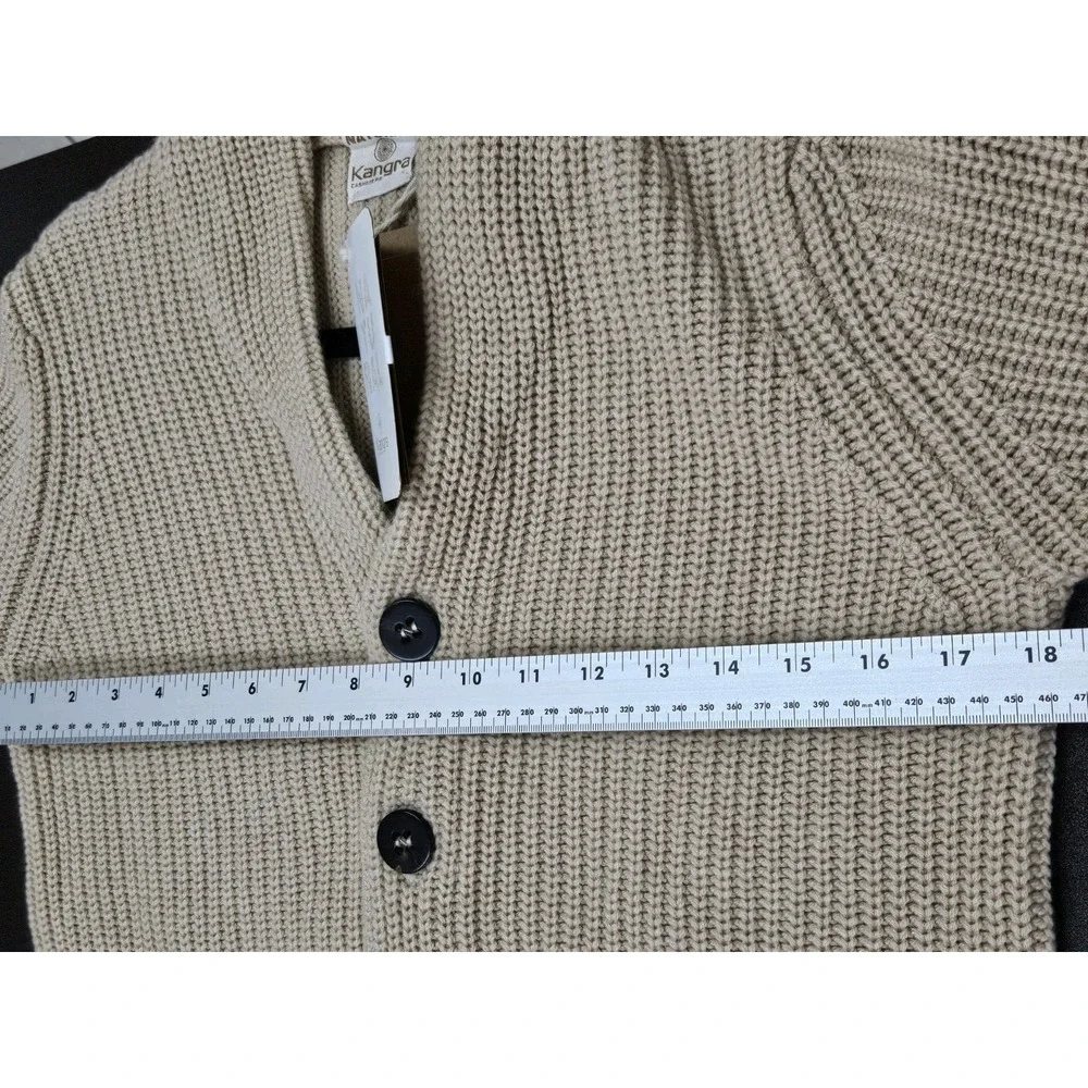 Kangra 100% Cashmere   Cardigan Chunky Knit Sweater Buttons New With Tags Sz 46